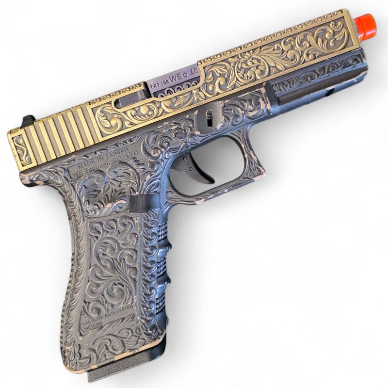 Used WE Tech Floral Pattern Gas Pistol w/ Full-Auto (~7" Upper)