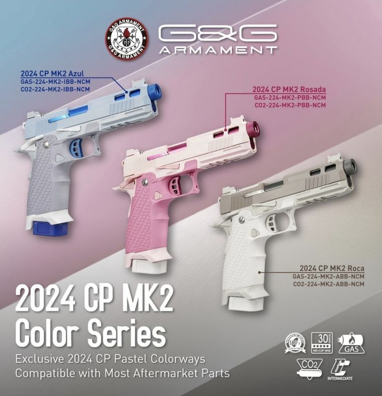 G&amp;G Exclusive 2024 CP MK2 Pastel Color Series Gas Blowback Airsoft Pistol