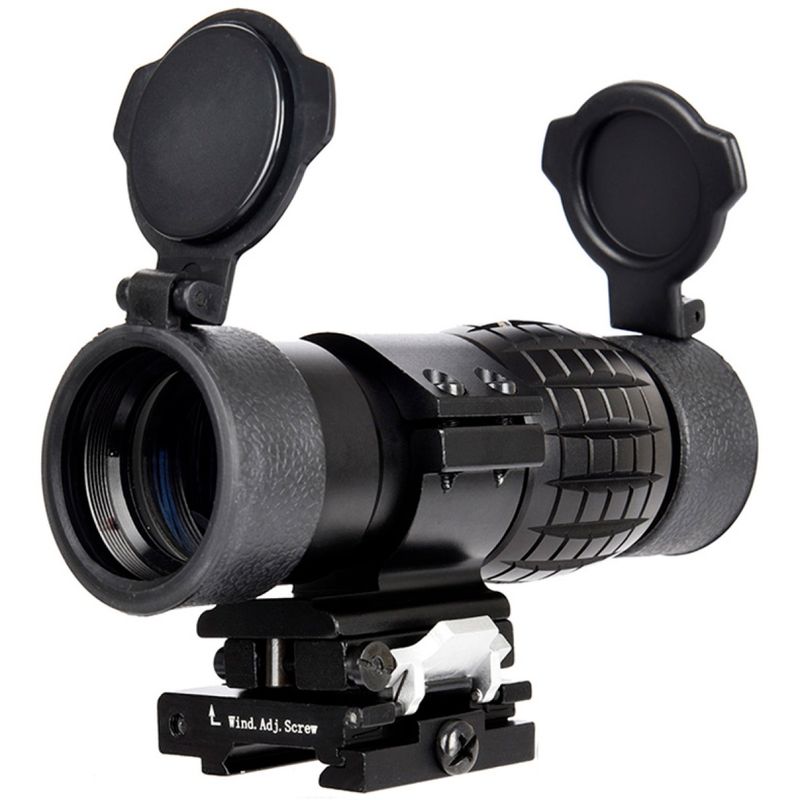 Lancer Tactical 1-3X Adjustable Magnifier w/ Picatinny Mount - BLACK