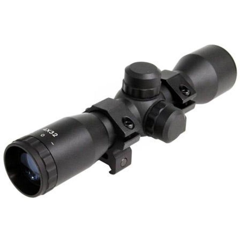AIM Sports 4x32 Compact Mil-Dot Airsoft Tactical Combat Scope