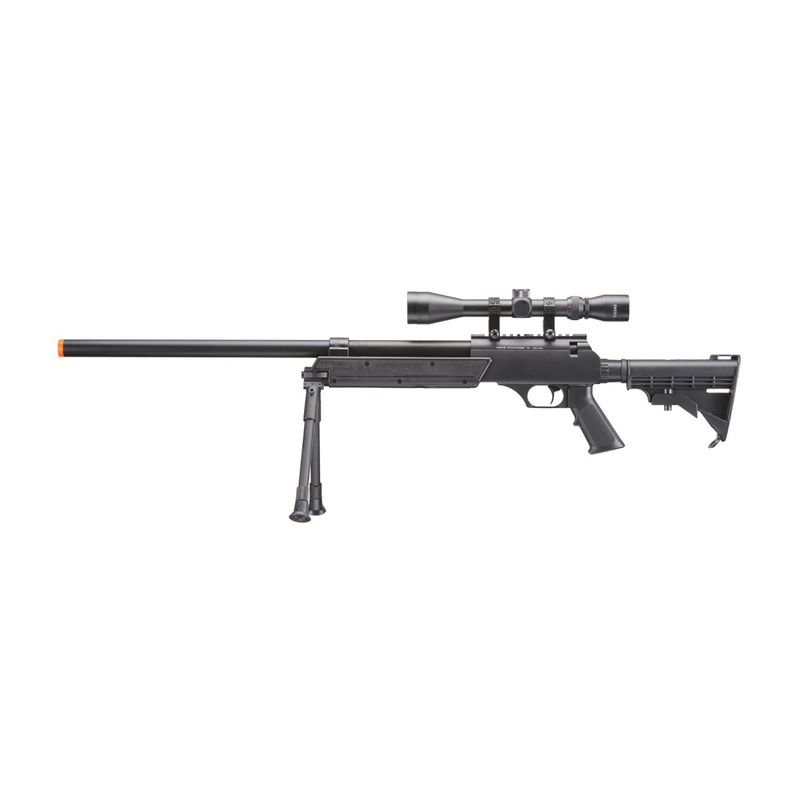 Well Fire MB06 Airsoft Bolt Action Sniper Rifle w/ Scope &amp; Bipod (Color: Black)