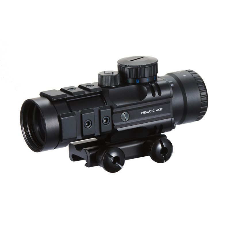Lancer Tactical Prismatic 4x32 Compact Scope with Illuminated Reticle (Color: Black)