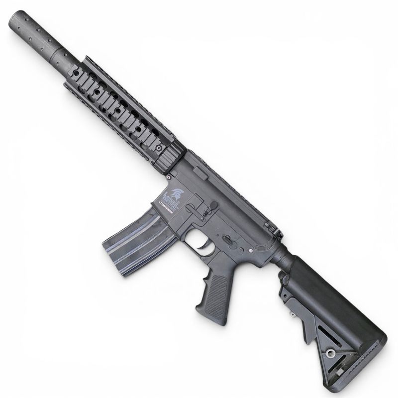 Used Lancer Tactical Gen 2 M4 SD Carbine Airsoft AEG Rifle with Mock Suppressor