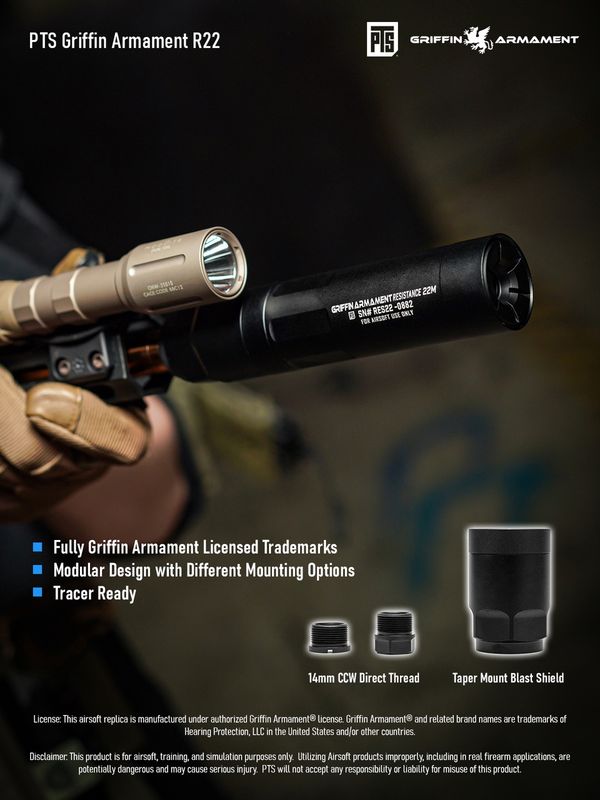 PTS Griffin Armament Resistance22 Mock Suppressor (14mm CCW)