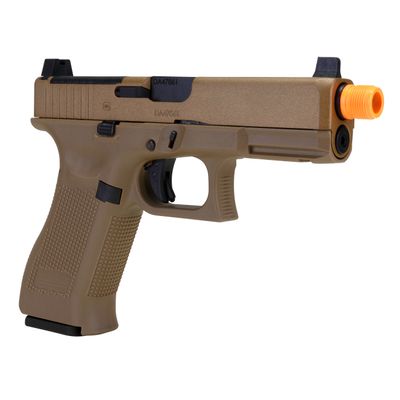 GLOCK 19X MOS GBB Airsoft Pistol with Optic Plates and Threaded Barrel – Coyote Tan