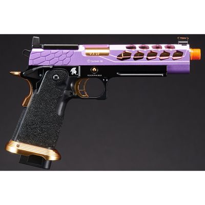 Lancer Tactical Stryk Hi-Capa 5.1 Gas Blowback Airsoft Pistol w/ Red Dot Sight - (Purple & Gold)
