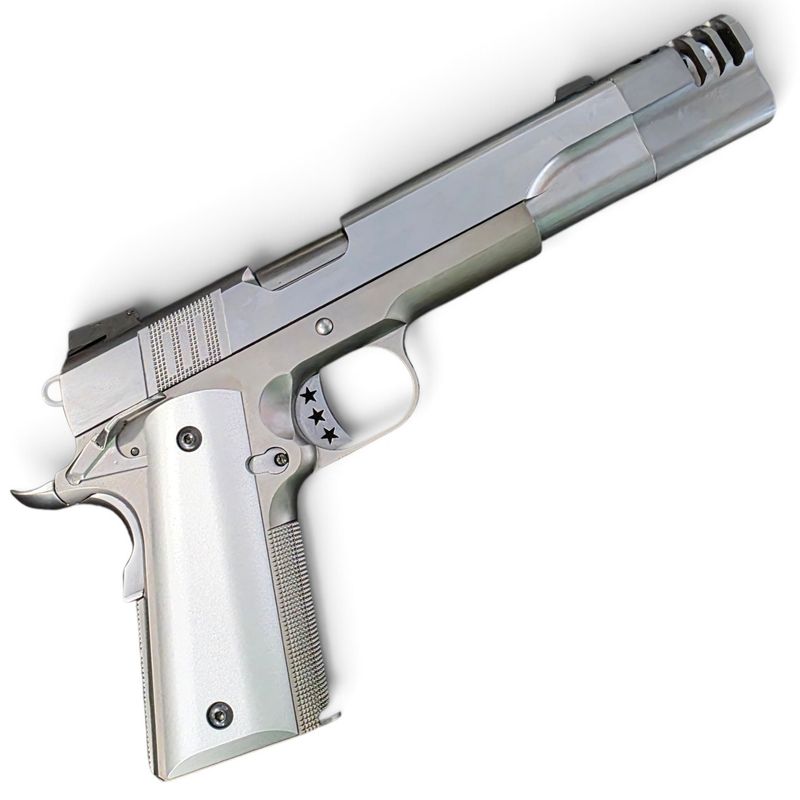Used AW Custom NE31 "Hitman" Series 1911 Gas Blowback Pistol w/ Muzzle Compensator (Color: Silver) | Pre-Owned