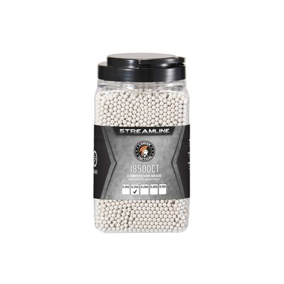 Lancer Tactical Streamline Competition Grade .25g Airsoft BBs – 18,500 Rounds – White