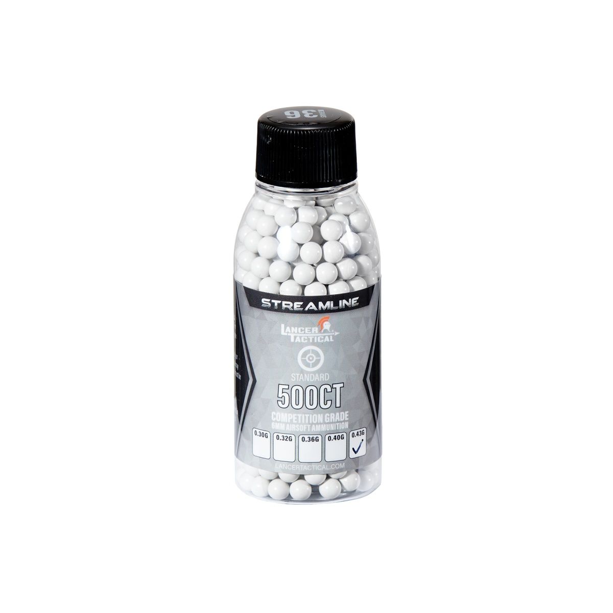 Lancer Tactical Streamline .43g Competition Grade Airsoft BBs – 500 Rounds | White