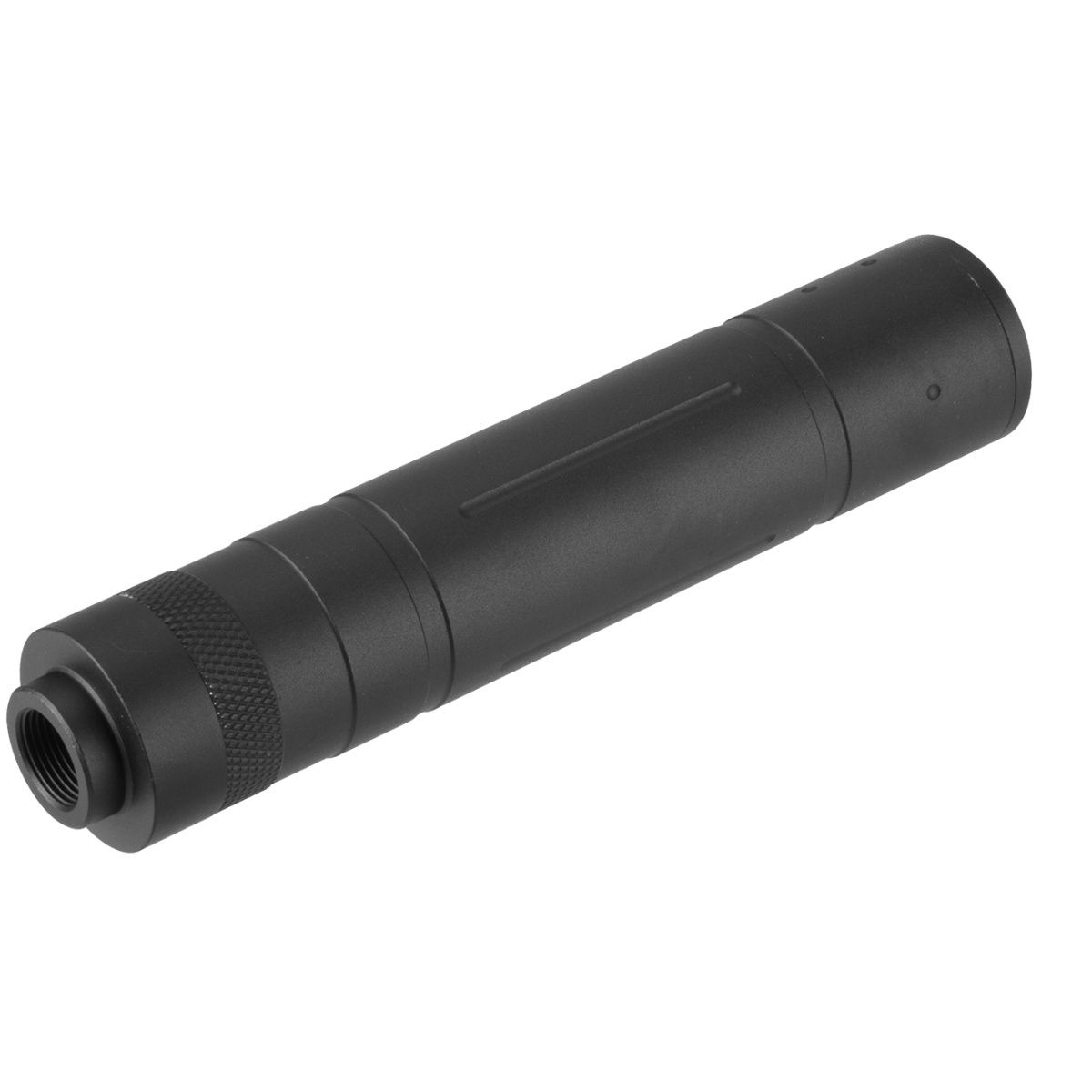 Lancer Tactical 155mm Aluminum Slot-Cut Airsoft Mock Suppressor – 14mm CCW | Black