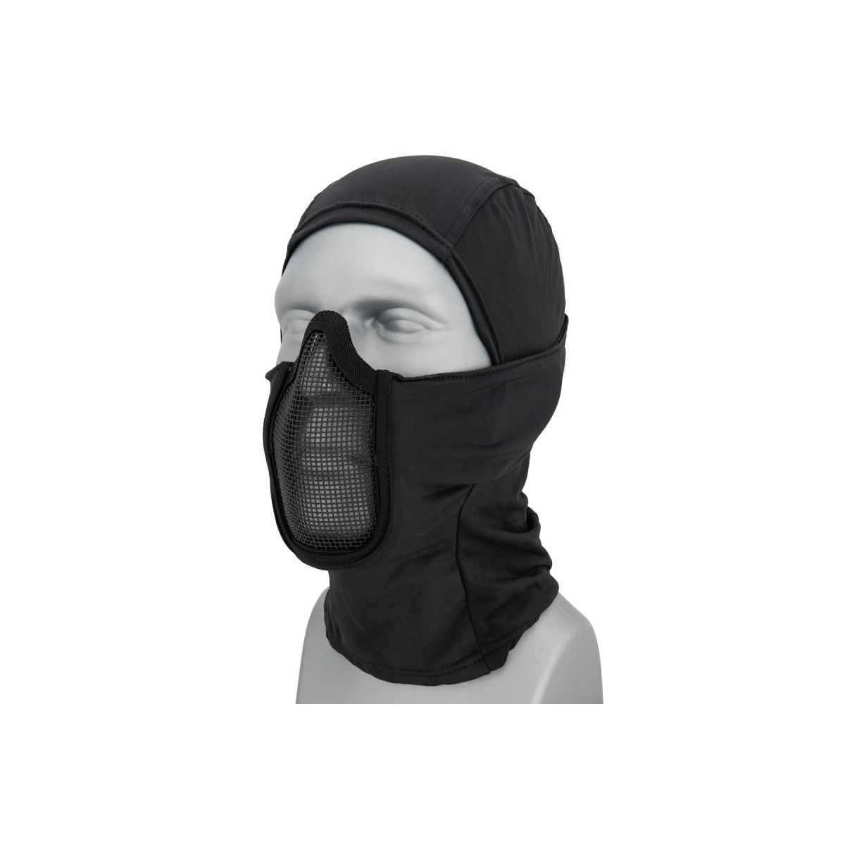 Lancer Tactical Shadow Warrior Hood Mesh Balaclava Face Mask – Black / Tan, Color: Black