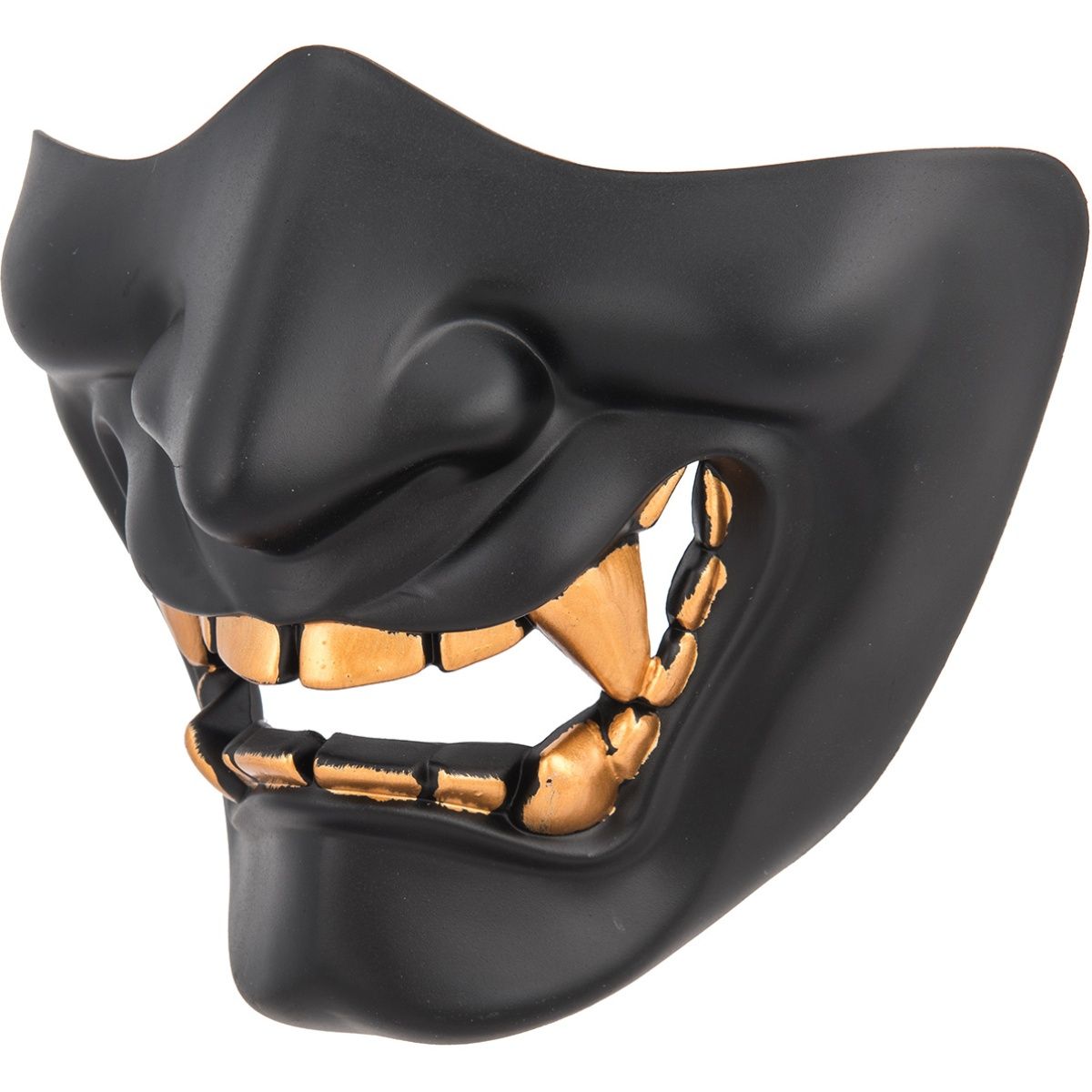 Sentinel Gears Yokai Ogre Airsoft Half Face Mask with Soft Padding – Black/Gold