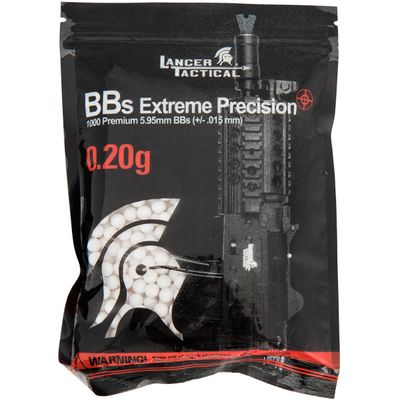 Lancer Tactical .20g Seamless 6mm Airsoft BBs – 1,000 Rounds – White