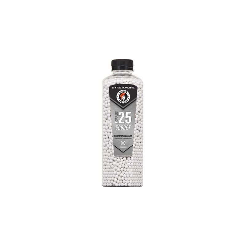 Lancer Tactical Streamline Competition Grade .25g Airsoft BBs – 5,050 Rounds – White
