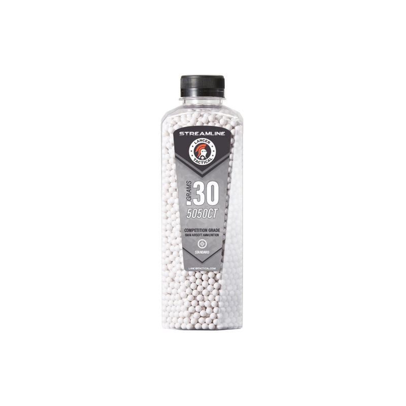 Lancer Tactical Streamline Competition Grade .30g Airsoft BBs – 5,050 Rounds – White