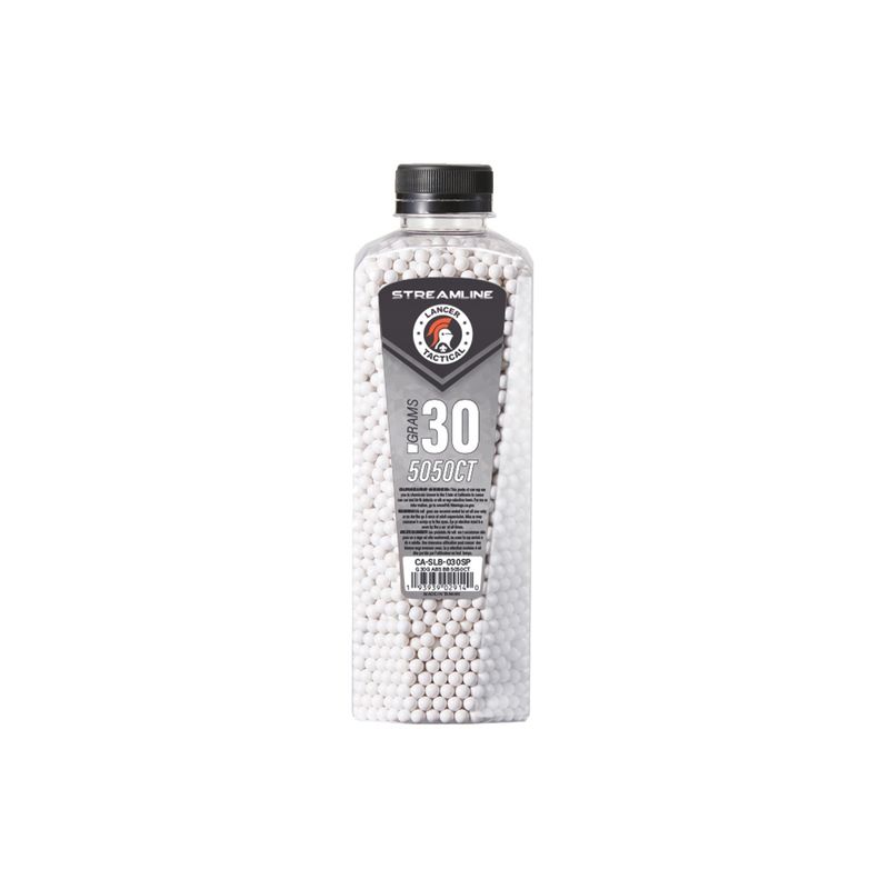 Lancer Tactical Streamline Competition Grade .30g Airsoft BBs – 5,050 Rounds – White