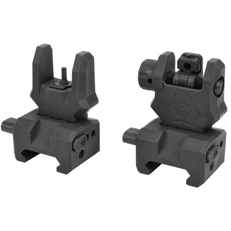 UK Arms ZAA Flip-Up Front and Rear Airsoft Rifle Sight Set – Black