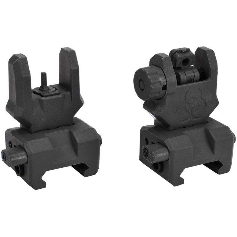 UK Arms ZAA Flip-Up Front and Rear Airsoft Rifle Sight Set – Black