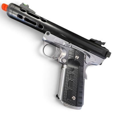 Used WE-Tech Galaxy 1911 Gas Blowback Airsoft Pistol (Color: Black Slide / Silver Frame / Type B Slide) | Pre-Owned