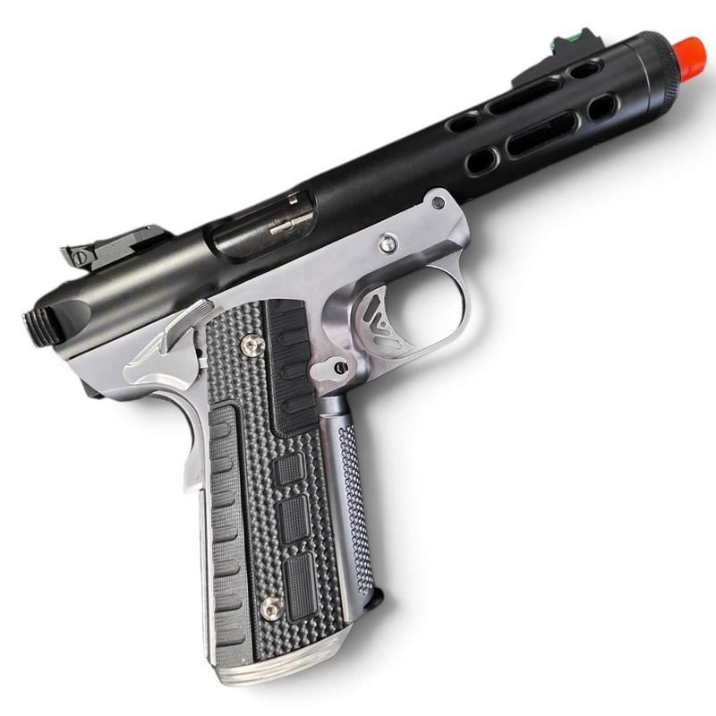 Used WE-Tech Galaxy 1911 Gas Blowback Airsoft Pistol (Color: Black Slide / Silver Frame / Type B Slide) | Pre-Owned