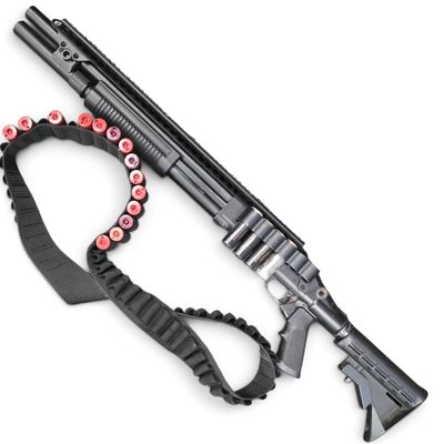 Used JAG Arms Scattergun SP Gas Shotgun Airsoft Gun w/ Bandolier & Extra Shells