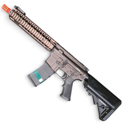 Used EMG Helios x Daniel Defense MK18 RIII Gas Blowback Airsoft Rifle - Golden Eagle (Color: Tan / 9.5" RIS)