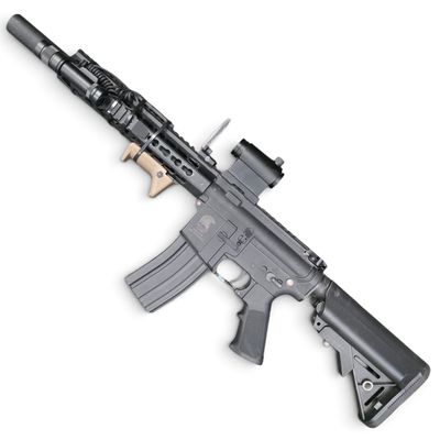 Used Matrix / S&T Sportsline M4 RIS Airsoft AEG Rifle w/ G3 Micro-Switch Gearbox (Model: Black Keymod 10" w/ Suppressor) | Pre-Owned