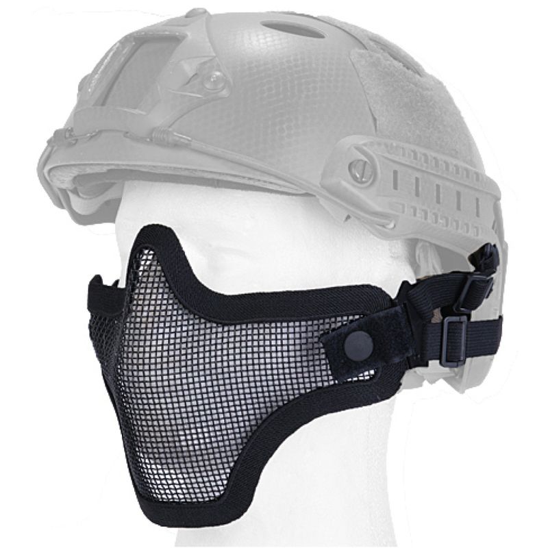UK Arms Tactical Metal Mesh Helmet-Mount Lower Face Mask – Black