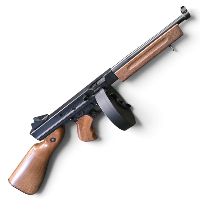 Used Cybergun x Auto Ordnance M1A1 Airsoft AEG Rifle w/ Metal Receiver &amp; Drum Magazine
