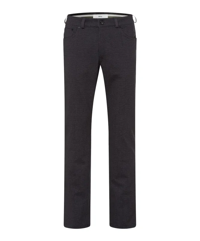 Brax Microcheck Jersey Chuck Pants