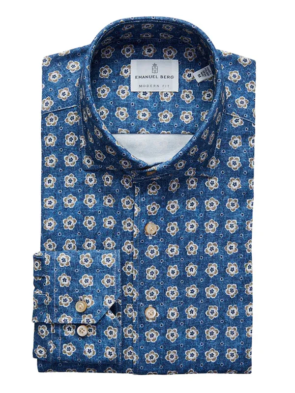 Emanuel Berg Modern Fit Floral 4Flex Shirt