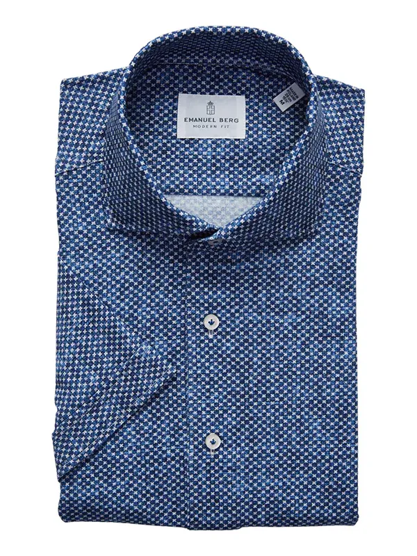 Emanuel Berg Modern Fit Short Sleeve Multi Jersey Polo Shirt