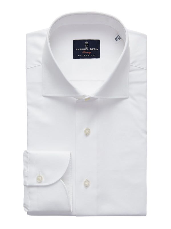 Emanuel Berg Modern Fit Solid Performance Yarn Twill Dress Shirt
