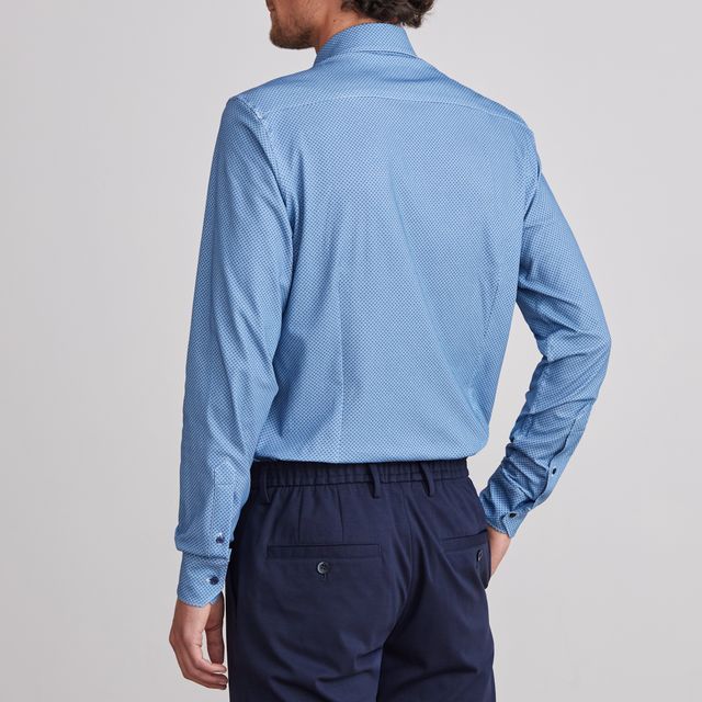 Emanuel Berg Modern Fit Two-Tone Box Print 4Flex Shirt
