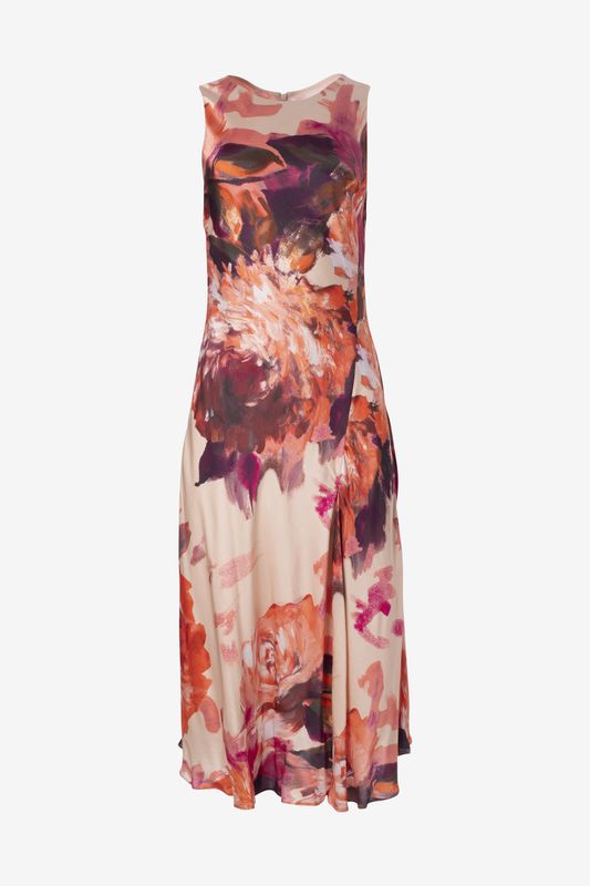 Iris Setlakwe Long Gathered Floral Dress