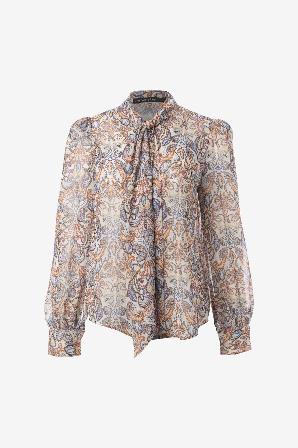 Iris Setlakwe Long Sleeve Blouse w/ Scarf