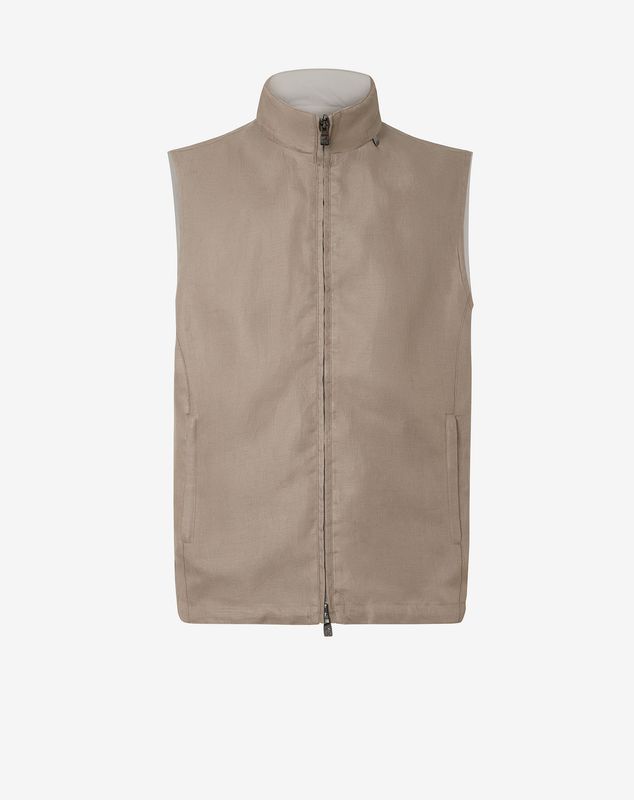 Corneliani Linen Twill Reversible Vest