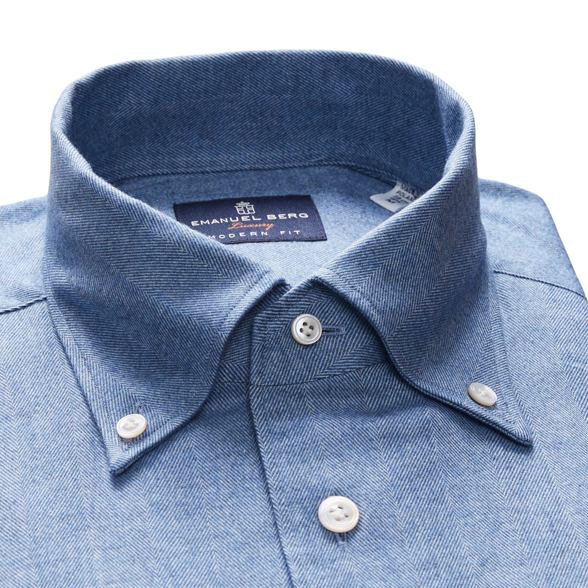 Emanuel Berg Modern Fit Herringbone Flannel Shirt