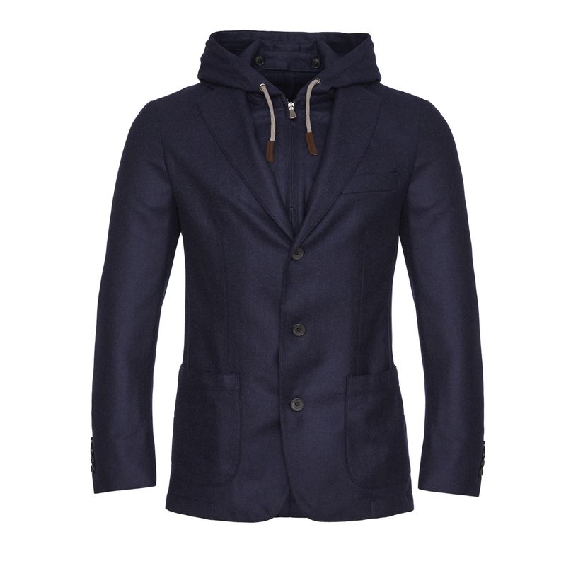Emanuel Berg Flannel Sport Coat w/ Zip Hood