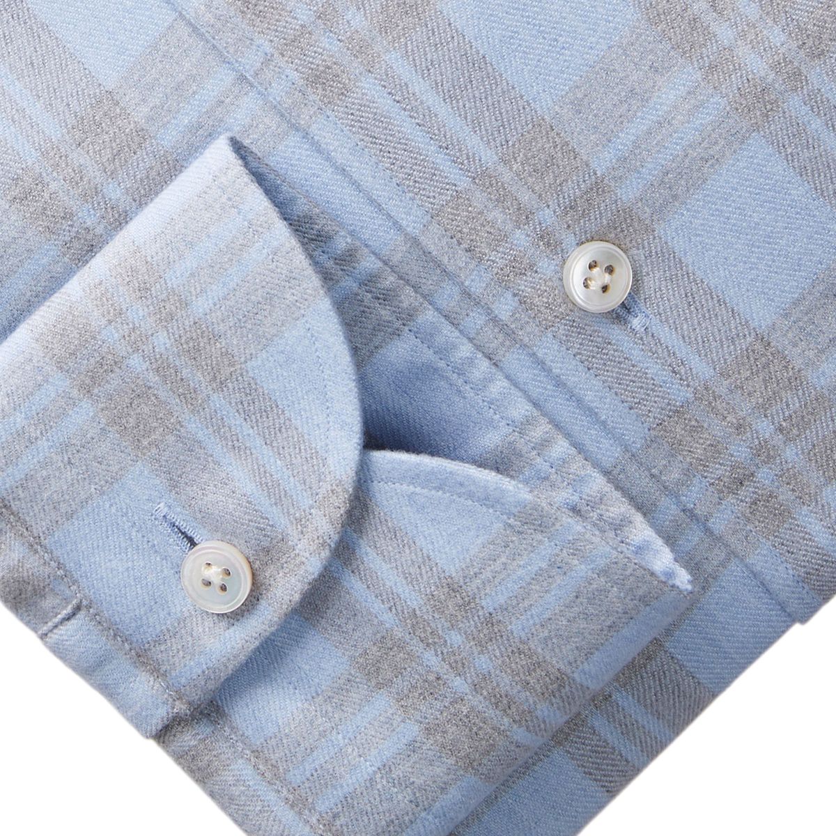 Emanuel Berg Modern Fit Brushed Dusty Plaid Flannel Shirt