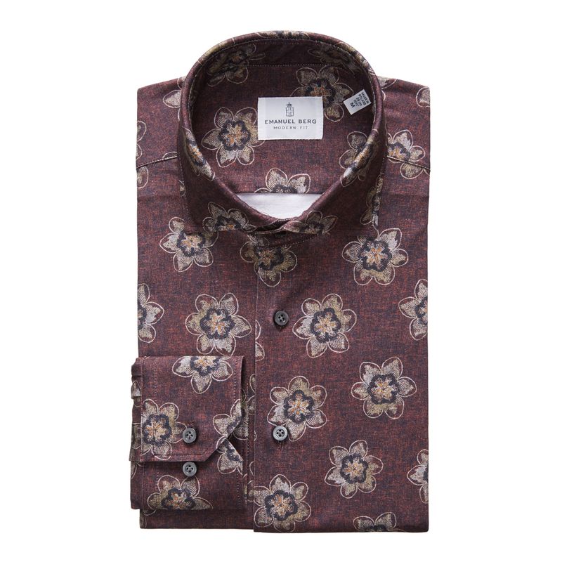 Emanuel Berg Modern Fit 4Flex Large Floral Shirt