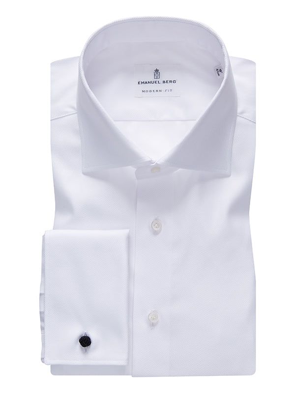 Emanuel Berg Modern Fit French Cuff Twill Shirt