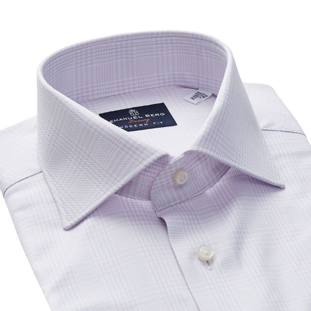 Emanuel Berg Modern Fit Plaid Performance Yarn Dress Shirt