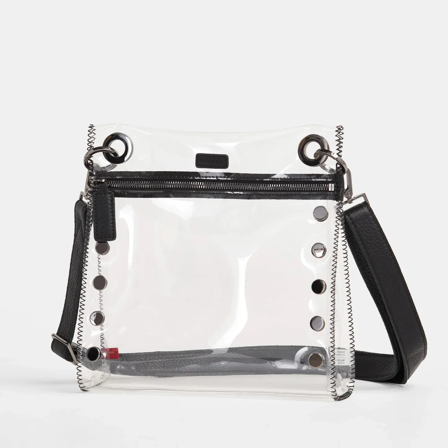 Hammitt Tony Small Clear Crossbody Bag, Color: Black &amp; Gunmetal