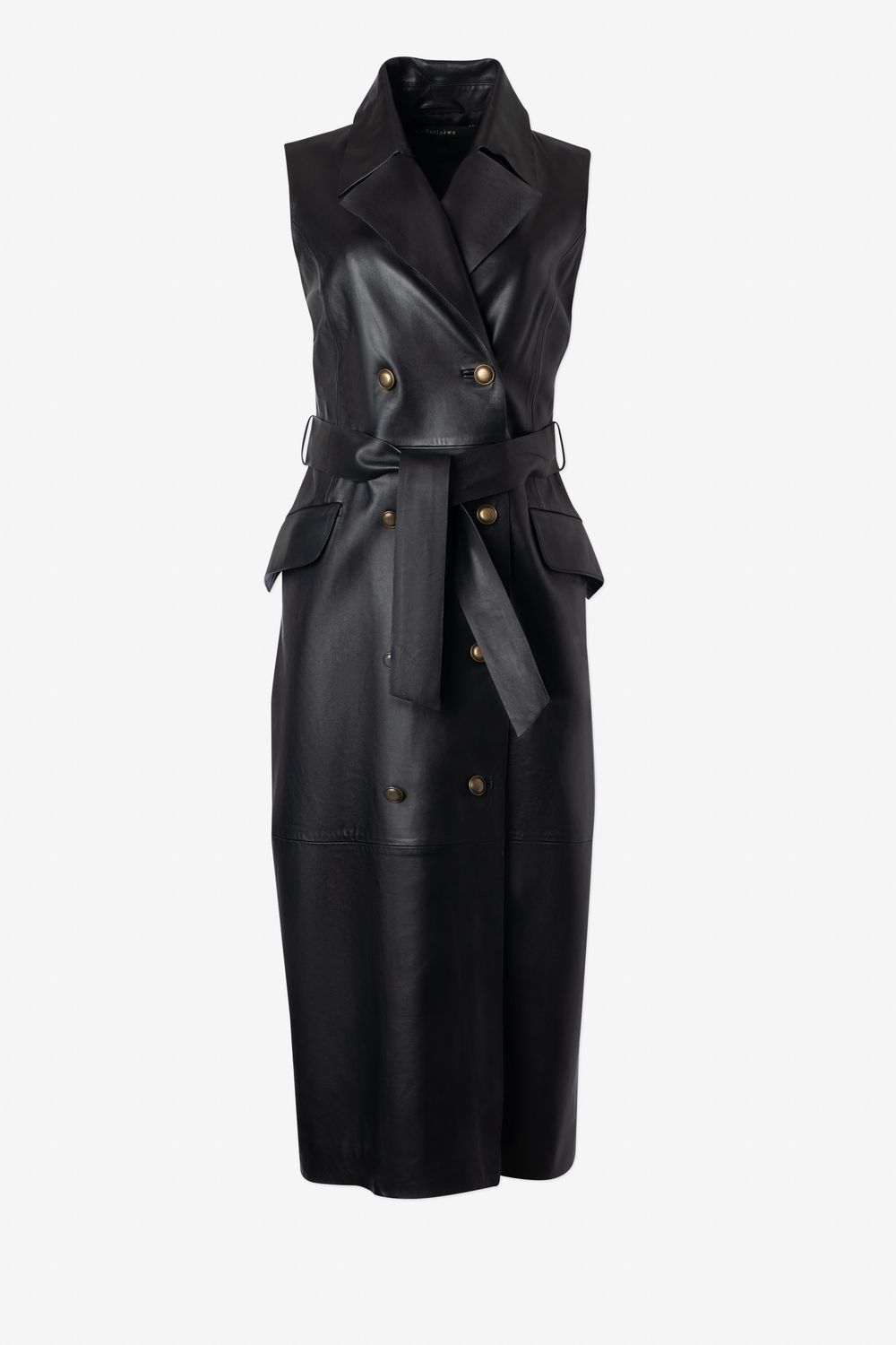 Iris Setlakwe Leather Sleeveless Dress w/Belt