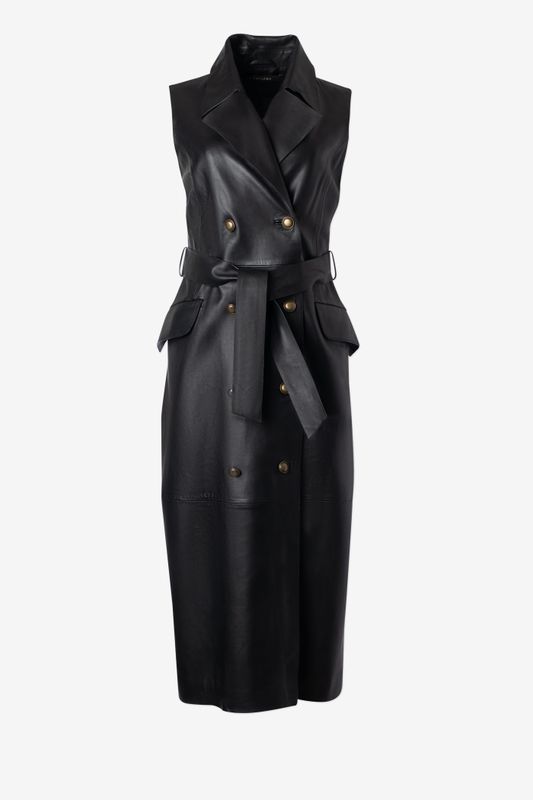 Iris Setlakwe Leather Sleeveless Dress w/Belt