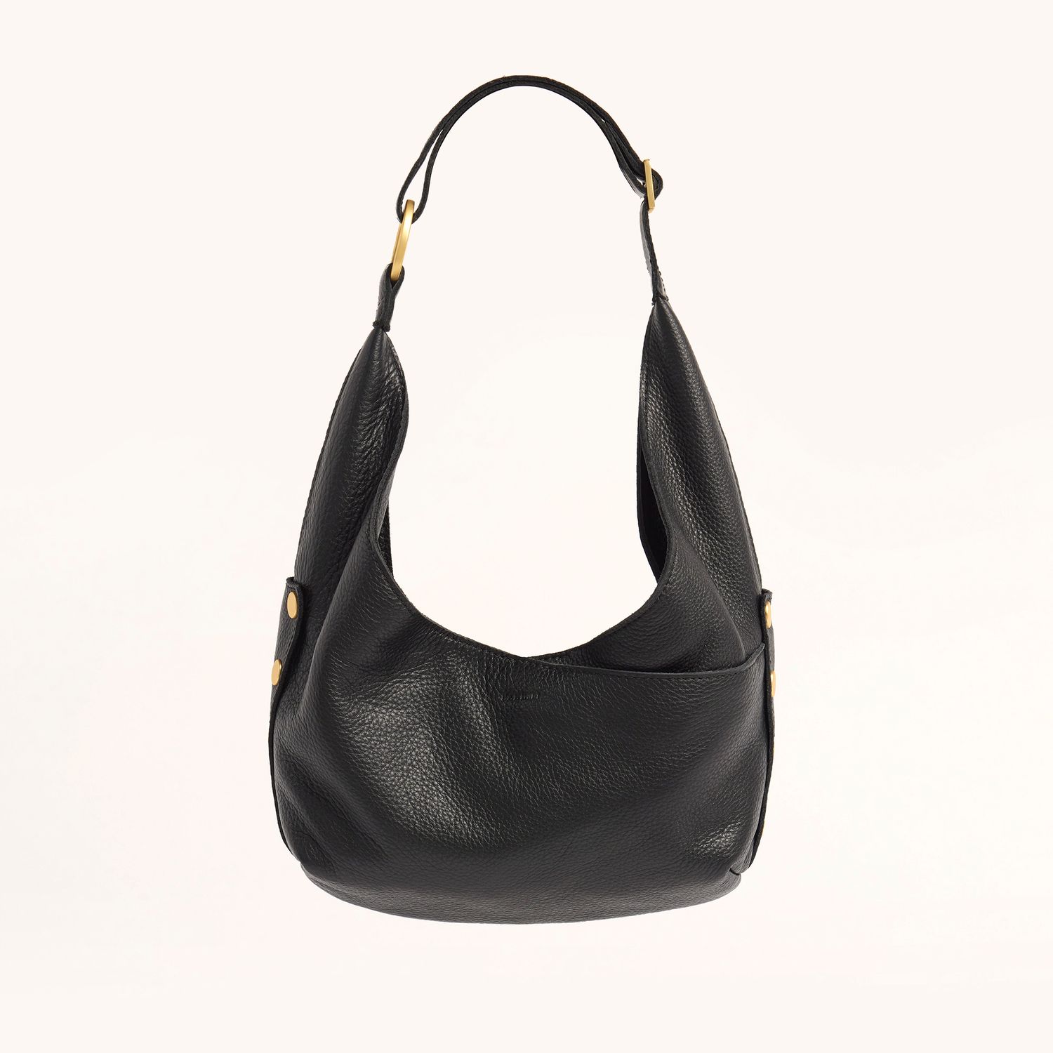Hammitt Tom Zip Med Tote Bag Black/Brushed Gold Red Zip