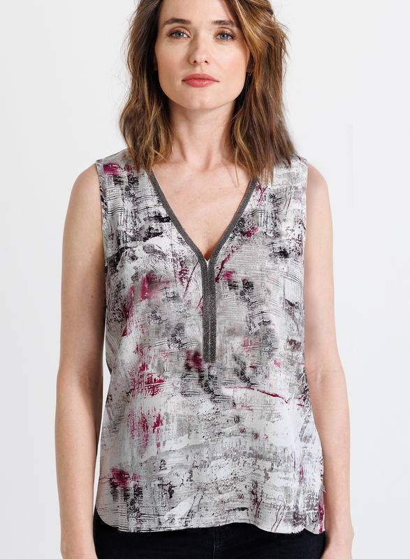 Go Silk Off the Chain Printed Blouse