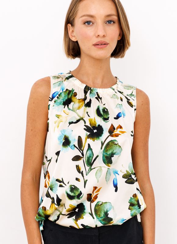 Go Silk Draw Me In Top Luxe Printed Shirt