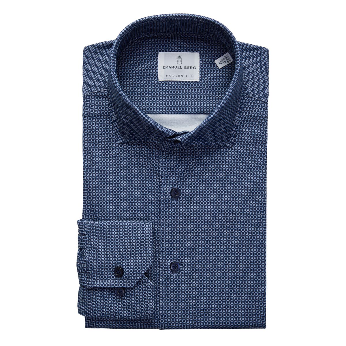 Emanuel Berg Modern Fit Circular Print 4Flex Shirt
